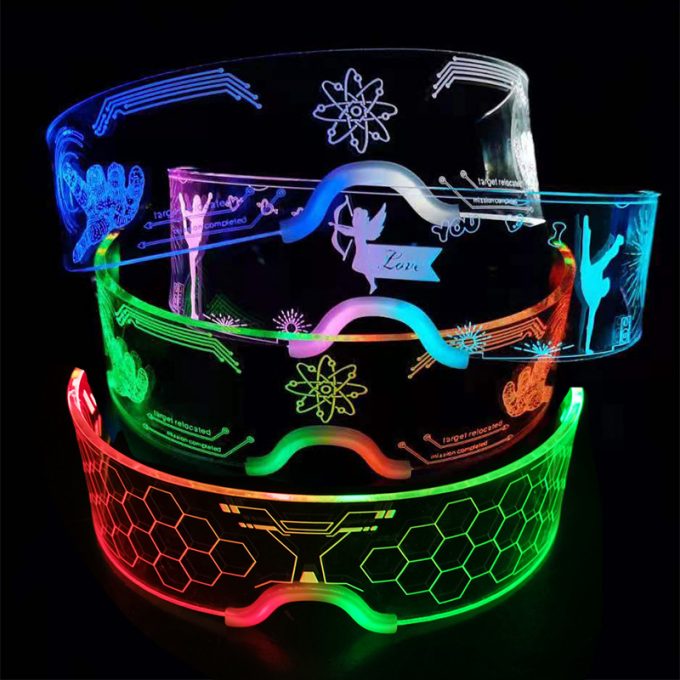 Multi-colored Cyberpunk LED Glasses Glowing Light Up Party for Bar Concert